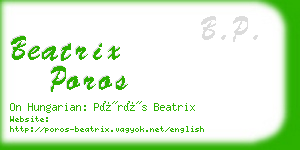 beatrix poros business card